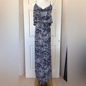 White House Black Market Maxi Dress Spaghetti Strap Center Slit‎ Size 12